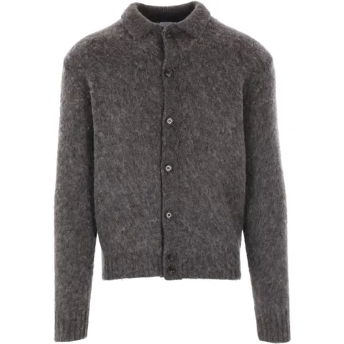 Grauer Shetlandwoll-Cardigan-Pullover - Aspesi - Modalova