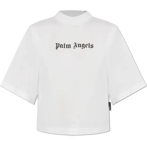 T-Shirt mit Logo , Damen, Größe: XS - Palm Angels - Modalova