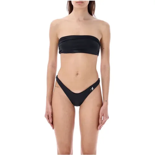 Lycra Bandeau Bikini Wet Look , female, Sizes: M - The Attico - Modalova