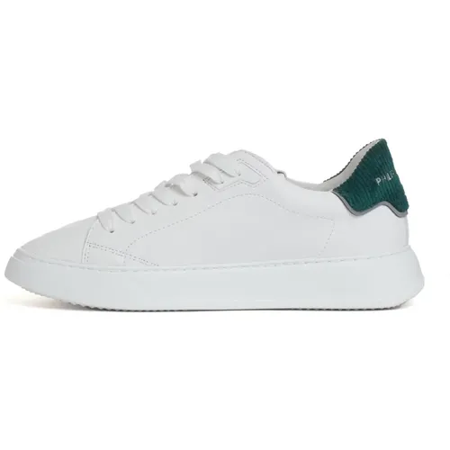 Weiße Tempel Grüne Sneakers , Herren, Größe: 41 EU - Philippe Model - Modalova