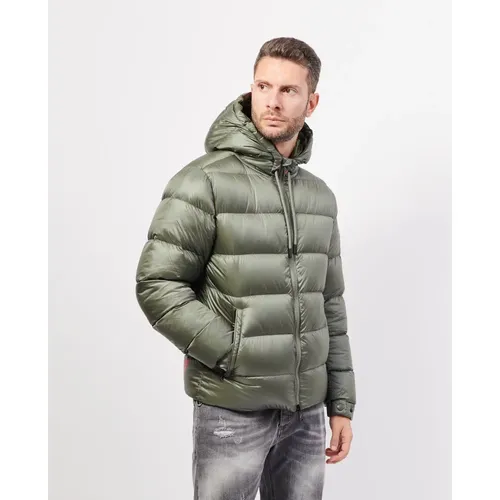 Kurze Herren Pufferjacke Verbier Stil , Herren, Größe: L - Afterlabel - Modalova