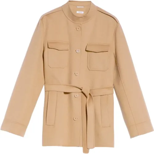 Woll-Sahara-Jacke mit Mandarin-Kragen , Damen, Größe: 2XS - Max Mara - Modalova