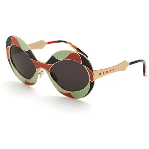 ZIH Lands OF Revelations Stripes Sunglasses , female, Sizes: 58 MM - Marni - Modalova