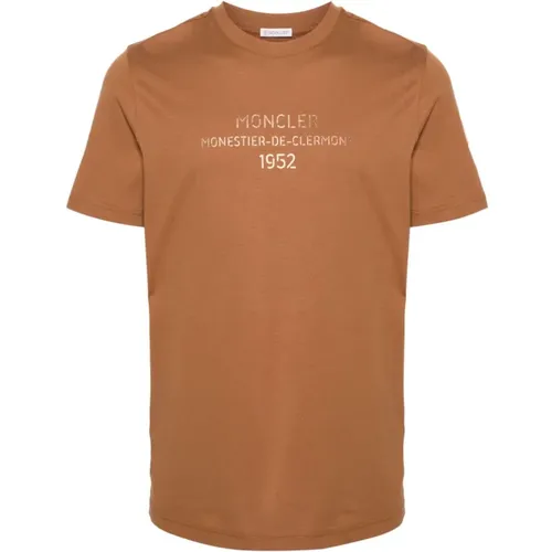 Logo Print Crew Neck T-shirt , male, Sizes: 2XL - Moncler - Modalova