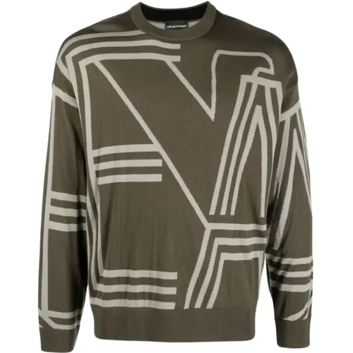 Logo Pullover mit Maxi-Logo , Herren, Größe: M - Emporio Armani - Modalova