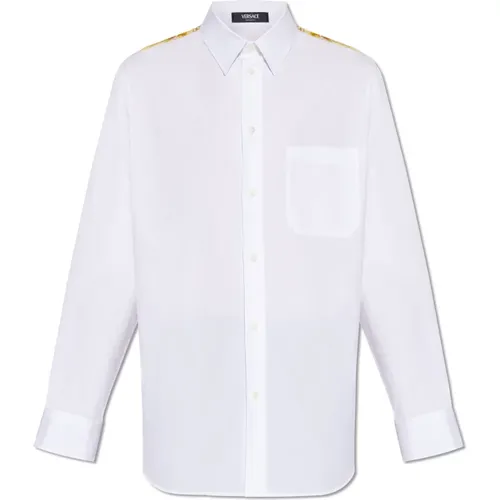 Shirt with pockets , male, Sizes: M, XL - Versace - Modalova