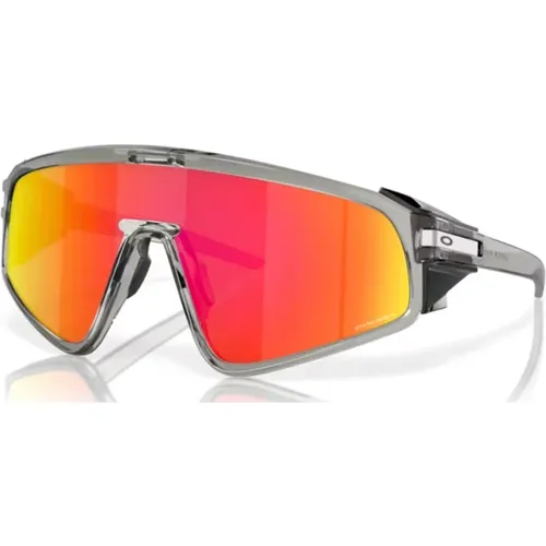 Latch Panel Sonnenbrille Grau Prizm Ruby , unisex, Größe: 35 MM - Oakley - Modalova