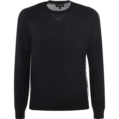 Wool Sweater with Logo Lettering , male, Sizes: XL - Emporio Armani - Modalova