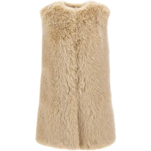 Faux Fur Vest Sand Extra Weich - Herno - Modalova