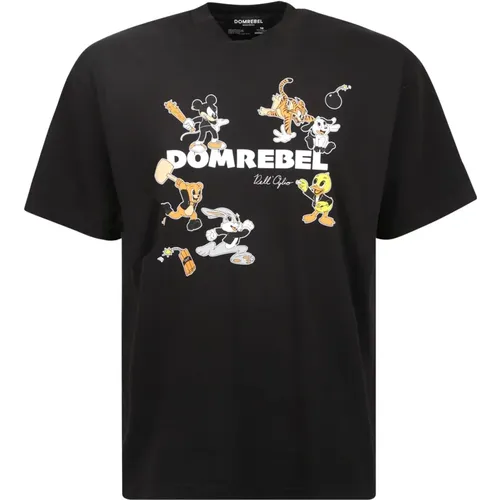 Logo-print T-shirt , male, Sizes: XS - Domrebel - Modalova