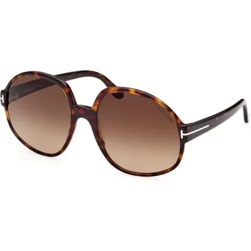 Dunkel Havana Gradient Sonnenbrillen , Damen, Größe: 61 MM - Tom Ford - Modalova