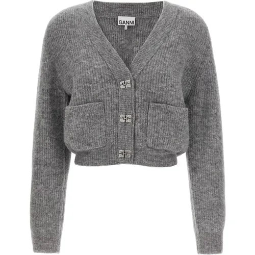 Sweaters Grey , female, Sizes: XS - Ganni - Modalova