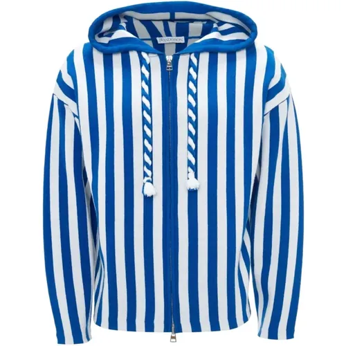 Striped Hooded Cardigan , male, Sizes: S, L, M - JW Anderson - Modalova