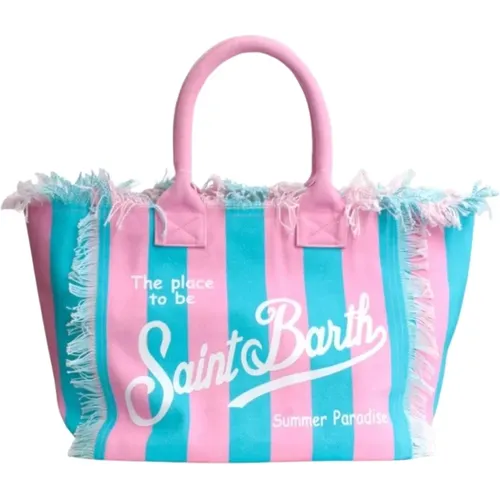 Pink Fringed Tote Bag , female, Sizes: ONE SIZE - MC2 Saint Barth - Modalova