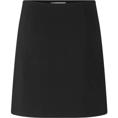 Schwarzer Minirock mit Frontschlitz , Damen, Größe: S - Modström - Modalova