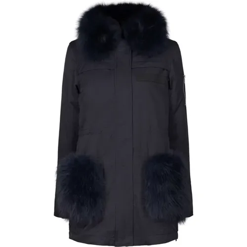 Coat With Fur 75007 , female, Sizes: XS, M, S, L, XL - Notyz - Modalova