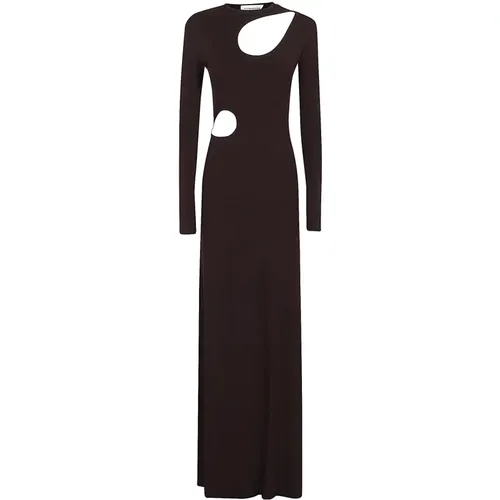 Cut-Out Jersey Floorlength Dress , female, Sizes: XS, 2XS, 3XS - Victoria Beckham - Modalova