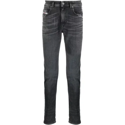 Grey Cotton Denim Jeans, Slim Fit , male, Sizes: W30 - Diesel - Modalova
