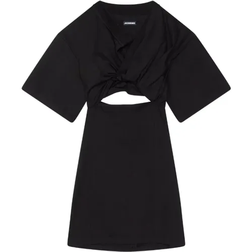 Bahia Schwarzes T-Shirt Kleid , Damen, Größe: XS - Jacquemus - Modalova