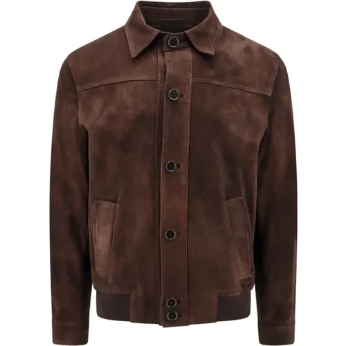 Suede Buttoned Jacket , male, Sizes: 2XL, 3XL - Salvatore Santoro - Modalova
