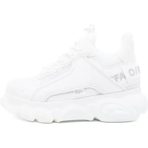 Weiße Plateau-Sneaker mit Schnürsenkeln , Damen, Größe: 40 EU - Buffalo - Modalova