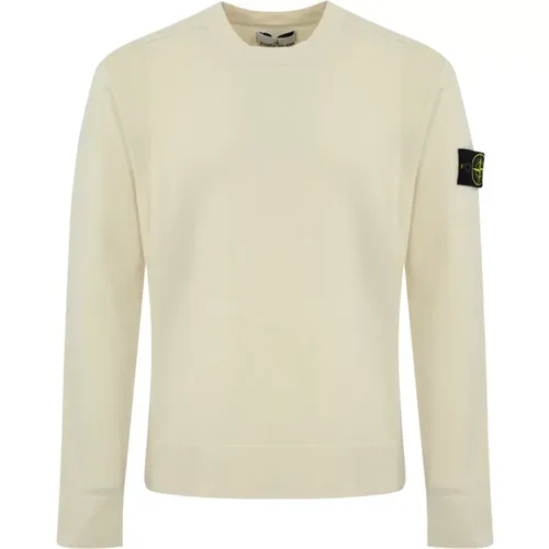 Wollstretch Pullover Langarm , Herren, Größe: S - Stone Island - Modalova