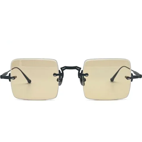 Randlose quadratische Sonnenbrille Mattschwarz , Herren, Größe: ONE Size - Matsuda - Modalova