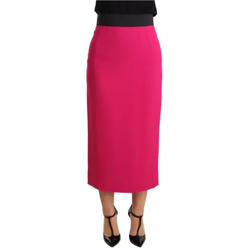 High Waist Stretch Pencil Skirt , female, Sizes: 2XS, XS - Dolce & Gabbana - Modalova