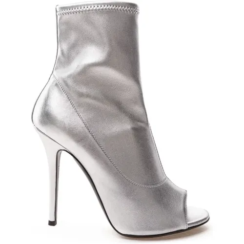 Silver Leather Boots , female, Sizes: 5 UK - giuseppe zanotti - Modalova