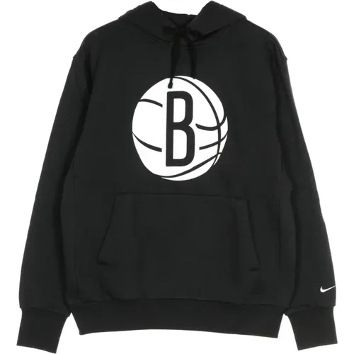 NBA Logo Hoodie Schwarz/Weiß , Herren, Größe: L - Nike - Modalova