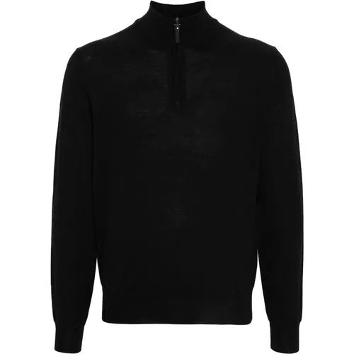 Merino Wool Half-Zip Knitwear , male, Sizes: M - Canali - Modalova