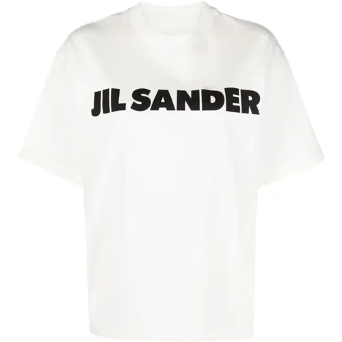 Porcelain Logo T-Shirt , Damen, Größe: XS - Jil Sander - Modalova