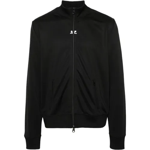 Schwarze Logo Jacke mit Reißverschluss , Herren, Größe: L - Courrèges - Modalova