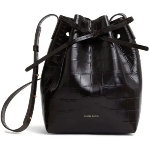 Embossed Leather Mini Bucket Bag , female, Sizes: ONE SIZE - Mansur Gavriel - Modalova