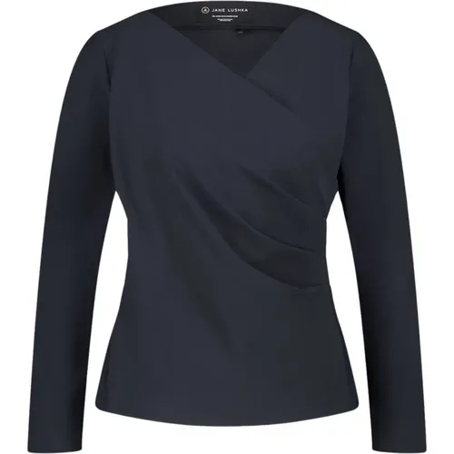 Elegante Wrap-Bluse Blau , Damen, Größe: M - Jane Lushka - Modalova