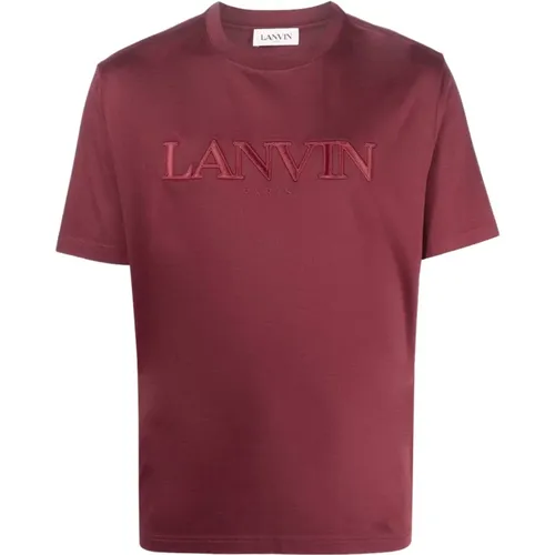 Bordeaux Besticktes Tee-Shirt Paris , Herren, Größe: L - Lanvin - Modalova