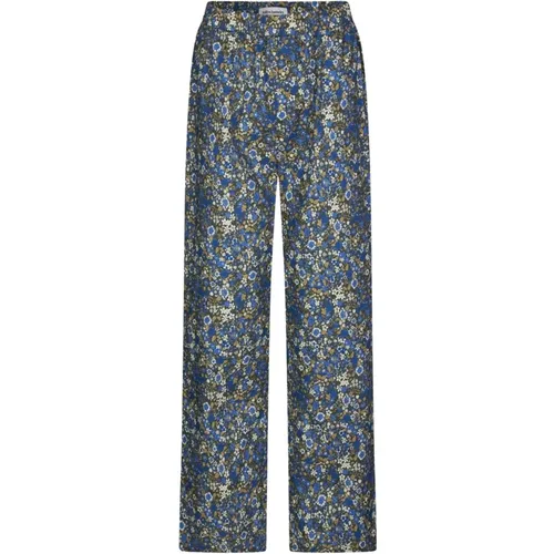 Blue All-Over Print Elastic Waist Pants , female, Sizes: 2XL, XL, XS, L, S, M - Lollys Laundry - Modalova