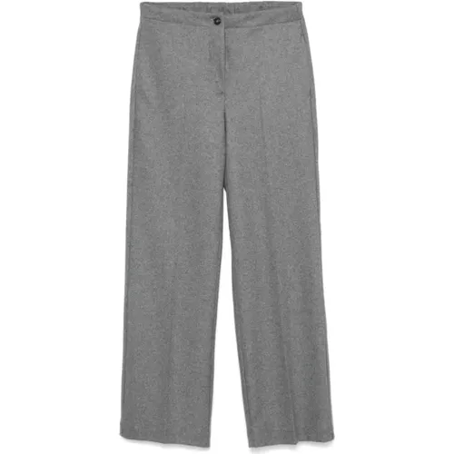 Grey Wool Knit Trousers , female, Sizes: L, S, M, XL - Seventy - Modalova