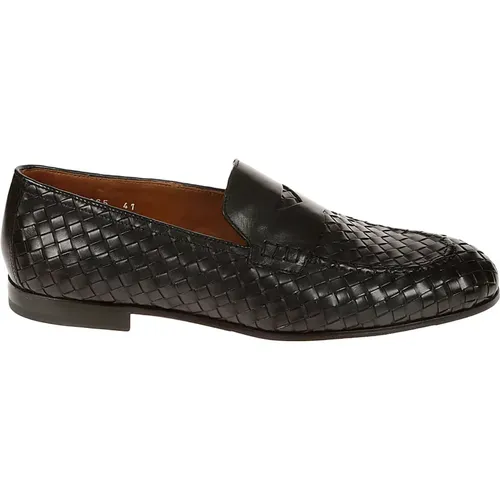 Leather Woven Penny Straw Shoes , male, Sizes: 8 1/2 UK, 7 UK, 8 UK, 10 UK, 9 UK - Doucal's - Modalova