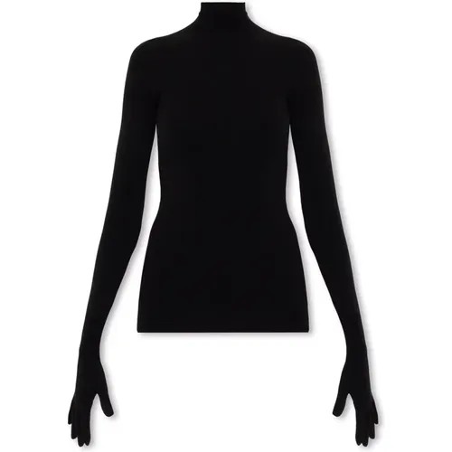 Rollkragenpullover mit Handschuhen , Damen, Größe: M - Balenciaga - Modalova