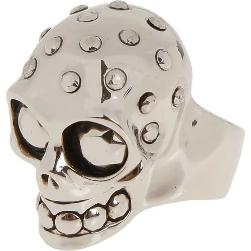 Jewelled Skull Ring , male, Sizes: 60 MM, 58 MM - alexander mcqueen - Modalova