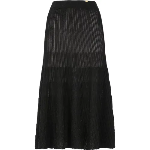Lurex Flared Skirt , female, Sizes: S, L - Elisabetta Franchi - Modalova
