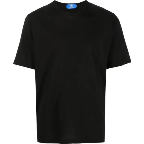 Schwarzes T-Shirt mit Jersey-Textur , Herren, Größe: M - Kired - Modalova