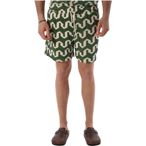 Cotton Bermuda Shorts with Drawstring Waist , male, Sizes: L, M, XL, 2XL - OAS - Modalova