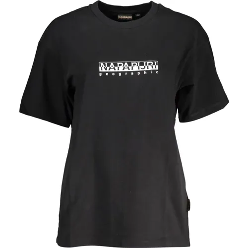 Stilvolles Schwarzes Rundhals T-Shirt , Damen, Größe: XS - Napapijri - Modalova