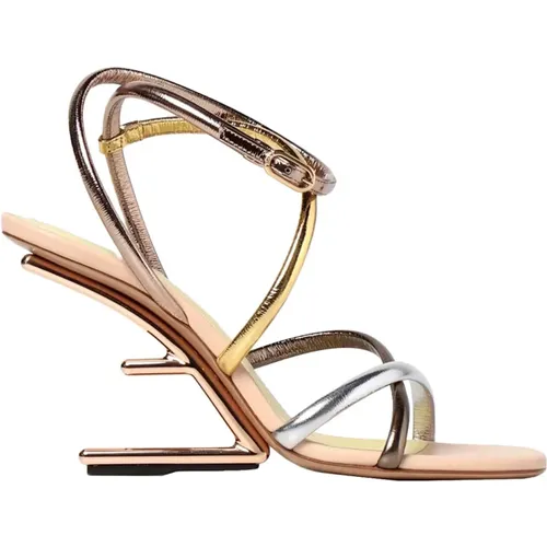 High Heel Logo Sandals , female, Sizes: 5 UK - Fendi - Modalova