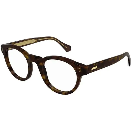 Ct0341O Havana Transparent Glasses , unisex, Sizes: 50 MM - Cartier - Modalova