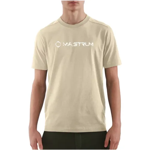 Geknacktes Logo Tee Klassischer Schnitt Stil , Herren, Größe: M - MA.STRUM - Modalova