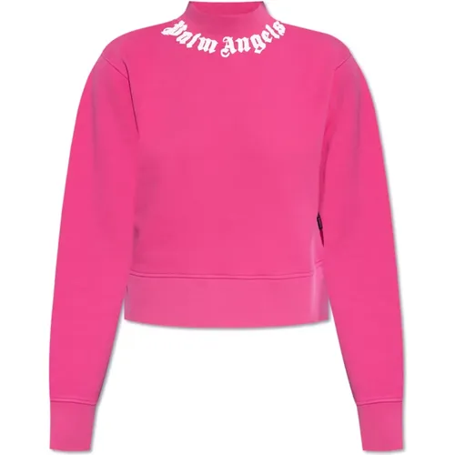 Hoher Kragen Sweatshirt , Damen, Größe: XS - Palm Angels - Modalova