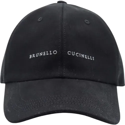 Bestickte Baumwollmütze , Herren, Größe: M - BRUNELLO CUCINELLI - Modalova